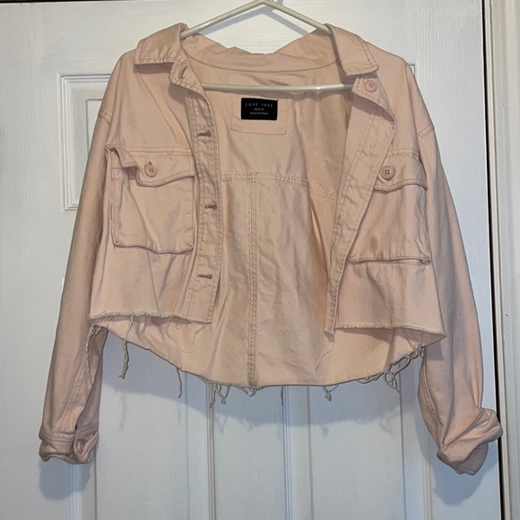 Love Tree Jackets & Blazers - Love Tree cropped pink jacket